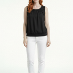 Kadın Kolsuz Slim Fit Triko Bluz
