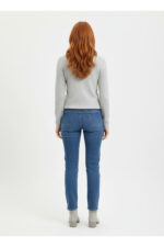 Gri Yıldız Desenli Slim Fit Kazak - Görsel 2