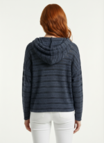 Kadın Casual Kapüşonlu Delikli Sweatshirt - Görsel 2
