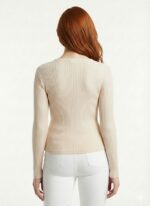 Kadın V Yaka Slim Fit Triko Bluz - Görsel 2