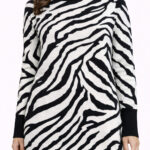Zebra Desenli Bisiklet Yaka Triko Kazak