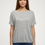 Kadın Relaxed Fit Gri Kısa Kollu T-shirt