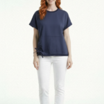 Kadın Lacivert Relaxed Oversize Tişört