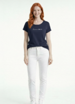 Kadın Yuvarlak Yaka Breeze Yazılı Kısa Kollu T-Shirt