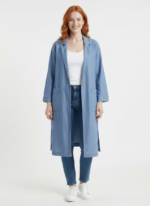 Kadın Mavi Denim Oversize Ceket