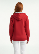 Kadın Kapüşonlu Kırmızı Sweatshirt - Görsel 2