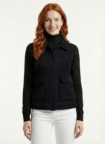 Kadın Triko Keten Görünümlü Slim Fit Ceket