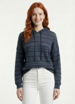Kadın Casual Kapüşonlu Delikli Sweatshirt