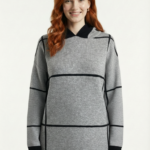 Kadın Kapüşonlu Triko Oversize Kazak