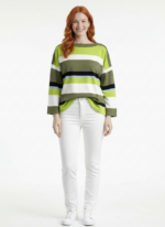 Kadın Renkli Çizgili Oversize Bluz