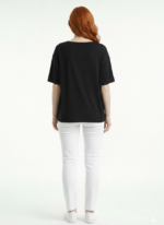 Kadın Siyah Baskılı Regular T-Shirt - Görsel 2