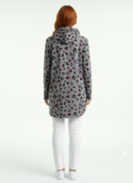 Kadın Oversize Kapüşonlu Kalp Desenli Sweatshirt - Görsel 2