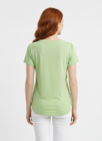 Kadın Yeşil Basic Yuvarlak Yaka Kısa Kol T-Shirt - Görsel 2