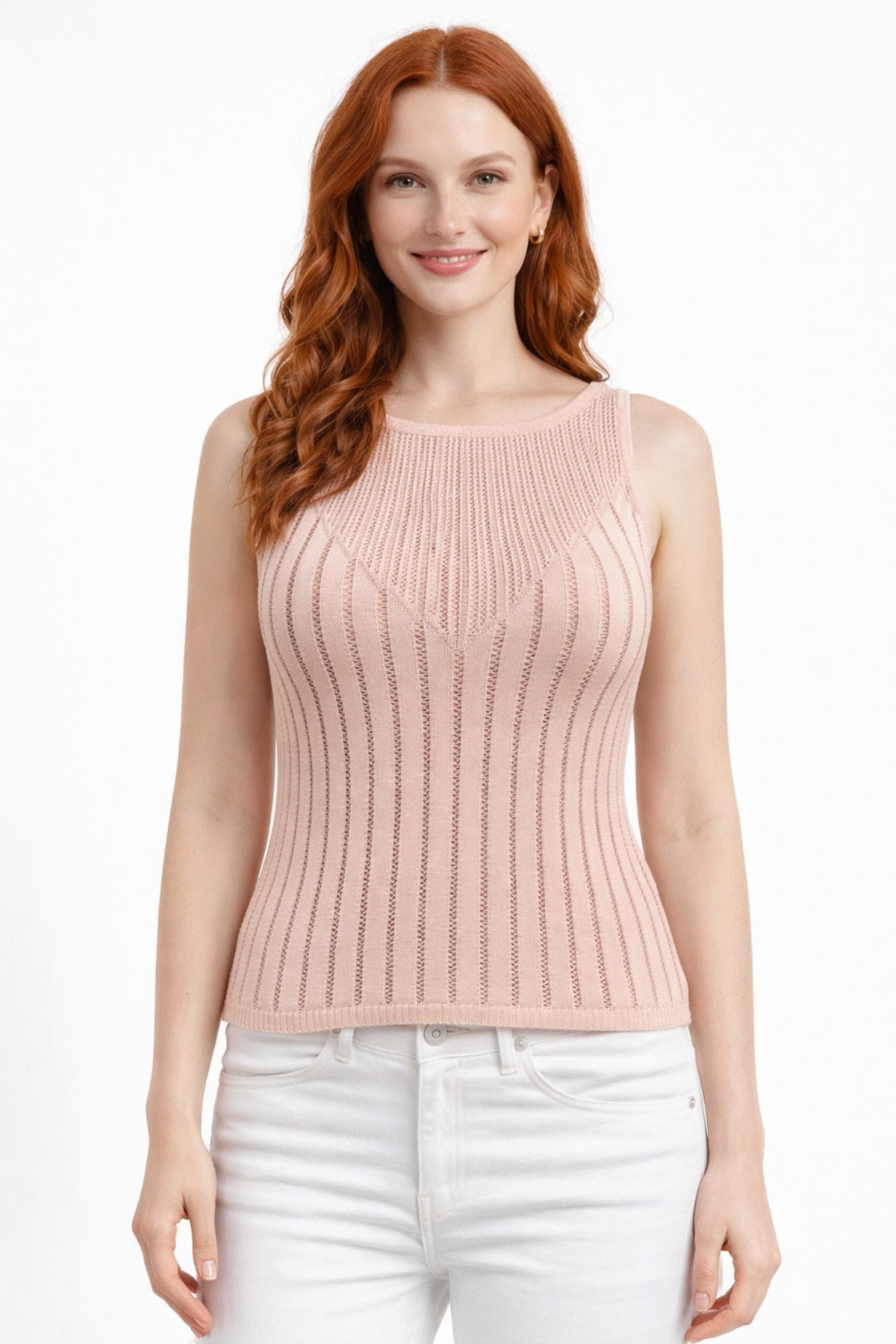 ee34bfd89ab8449c8c0846f8c4eca3ec-2.jpg Bisiklet Yaka Ajur Detaylı Fitilli Triko Bluz - Görsel 1