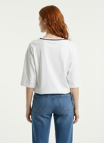 Kadın Oversize Beyaz Baskılı T-Shirt - Görsel 2