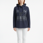 Kadın Kapüşonlu Baskılı Lacivert Sweatshirt