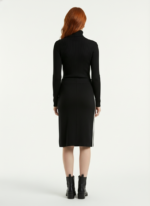 Kadın Siyah Slim Fit Triko Boğazlı Kazak - Görsel 2