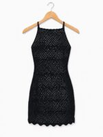 Ajurlu Sırt Dekolteli Transparan Beachwear - Mini Plaj Elbisesi - Görsel 3