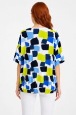 Kadın Renkli Desenli Oversize T-Shirt - Görsel 2