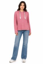 Neden Tekstil Kadın Kapüşonlu Regular Kalıp Triko Sweatshirt