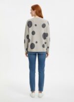 Neden Tekstil Kadın Gri Puantiyeli Oversize Triko Bluz - Görsel 2