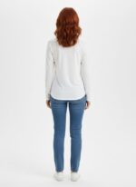 Neden Tekstil Kadın Beyaz Uzun Kollu Triko T-Shirt - Görsel 2
