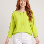 Kadın Relaxed Fit Uzun Kollu Yuvarlak Yaka Basic Bluz