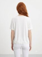 Neden Tekstil Kadın Beli Büzgülü Beyaz T-Shirt - Görsel 2