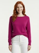 Neden Tekstil Kadın Triko Yuvarlak Yaka Slim Fit Mor Kazak