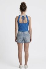 Neden Tekstil Kadın Triko Örme Halter Yaka Crop Bluz - Görsel 3