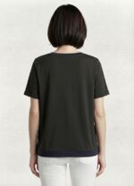 Kadın Siyah Casual Rahat T-Shirt - Görsel 2