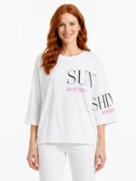Neden Tekstil Kadın Beyaz Oversize Yazılı T-Shirt