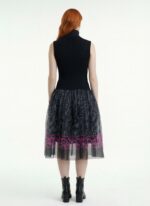 Kadın Triko Slim Fit Tül Etekli Mini Elbise - Görsel 2