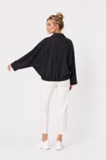 Kadın Oversize Siyah Spor Hırka - Görsel 4