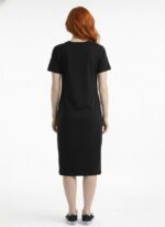 Neden Tekstil Kadın Siyah Kısa Kollu Basic T-Shirt Elbise - Görsel 2
