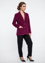Neden Tekstil Kadın Mor Kadife Blazer Ceket
