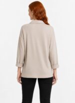 Neden Tekstil Kadın Bej Oversize Uzun Kollu Gömlek - Görsel 2