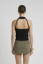 Neden Tekstil Kadın Polo Yaka Sırt Dekolteli Crop Bluz - Görsel 3