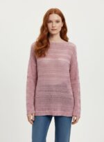 Neden Tekstil Kadın Oversize Triko Kazak - Pembe