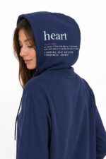 Neden Tekstil Kadın Kapüşonlu Lacivert Sweatshirt - Görsel 2