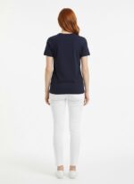 Kadın Lacivert Basic Yuvarlak Yaka Kısa Kollu T-Shirt - Görsel 2