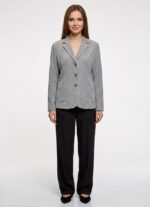 Neden Tekstil Kadın Gri Triko Blazer Ceket