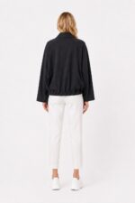 Kadın Oversize Siyah Spor Hırka - Görsel 2