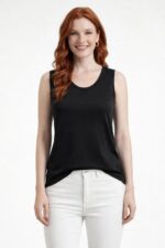 Neden Tekstil Siyah Kadın Kolsuz Standart T-Shirt