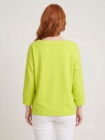 Kadın Relaxed Fit Uzun Kollu Yuvarlak Yaka Basic Bluz - Görsel 2