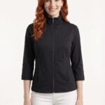 Kadın Slim Fit Siyah Fermuarlı Hırka