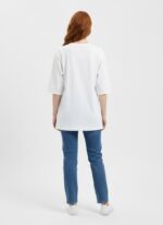Kadın Beyaz Oversize Baskılı T-Shirt - Görsel 4