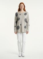 Neden Tekstil Kadın Gri Puantiyeli Oversize Triko Bluz