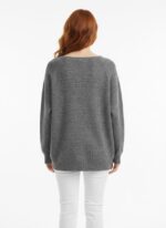 Neden Tekstil Kadın Oversize Triko Uzun Kollu Gri Bluz - Görsel 2