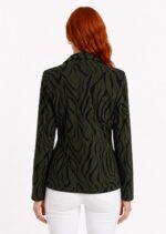 Kadın Siyah Desenli Regular Fit Blazer Ceket - Görsel 2